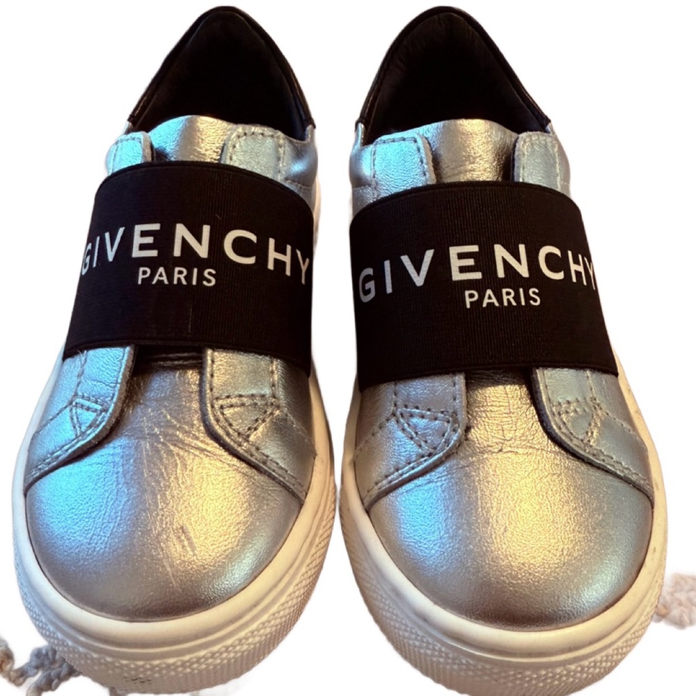 Givenchy Kids Metallic Silver Sneakers